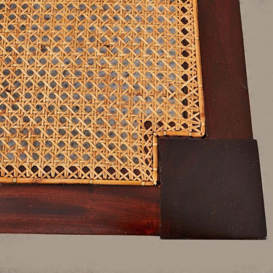 Corner bracket under rattan wicker seat